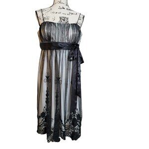 NWT S.L. Fashions Mesh Lace Border Cocktail Dress - Size 12